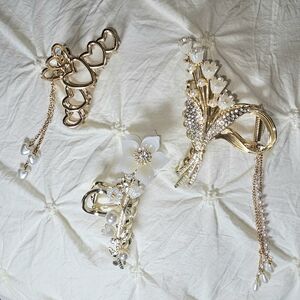 Set of Three Boho Claw Clips